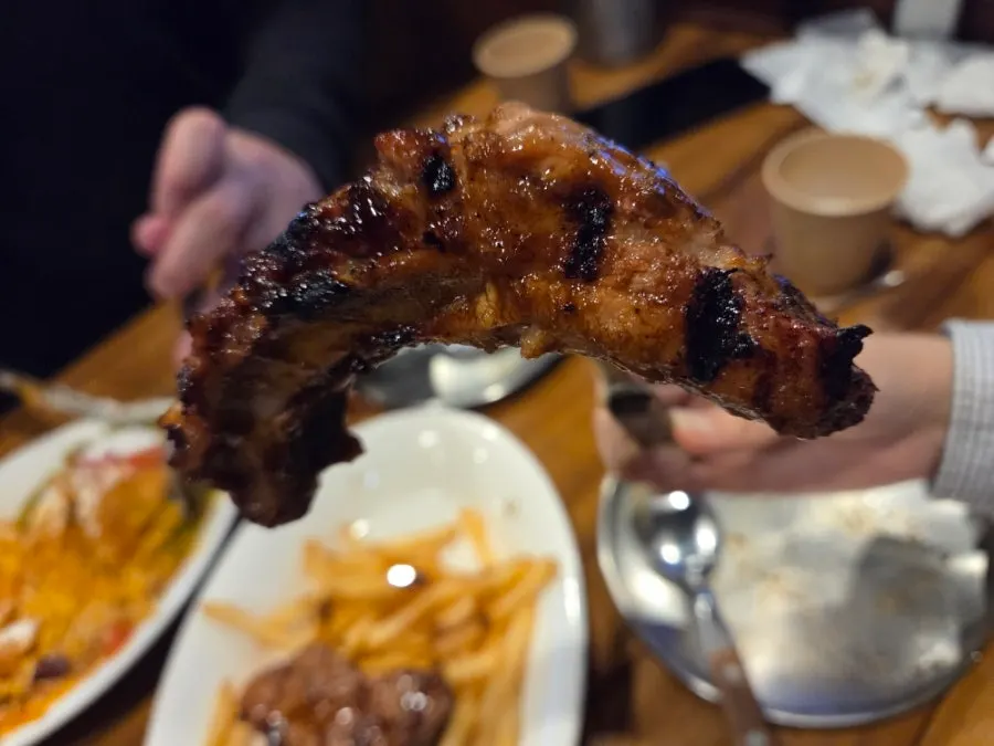 Grill marks and a large rib