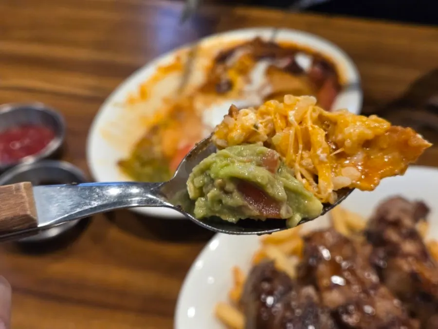 Chimichanga with jalapeño-based sauce