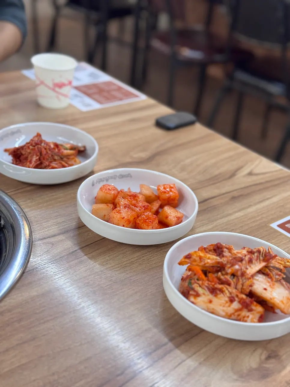 Four side dishes set on the table