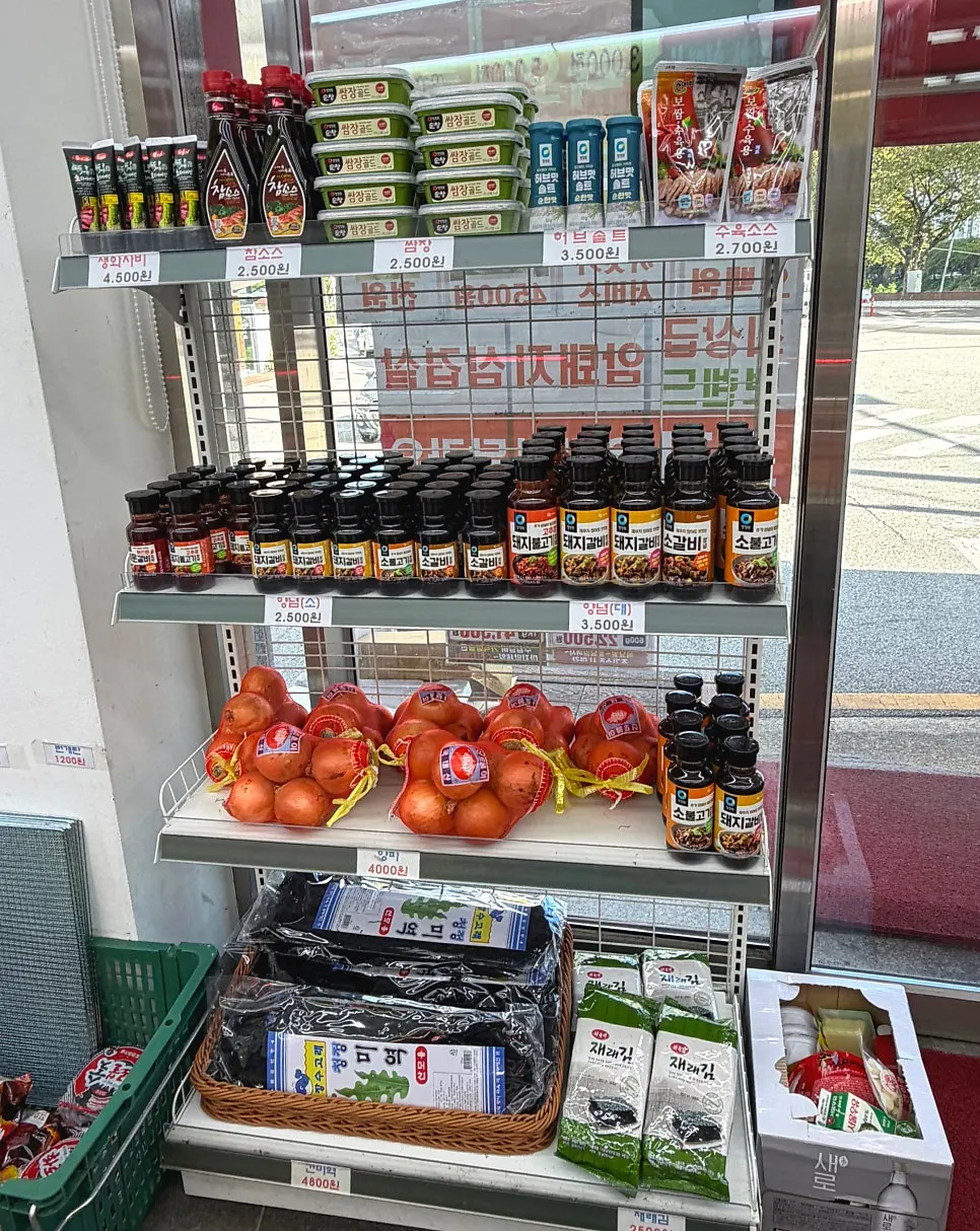 Browsing the meat display counter
