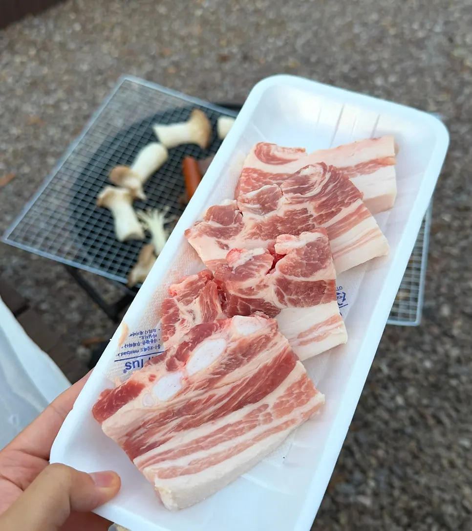 Beef grilled over charcoal for the child