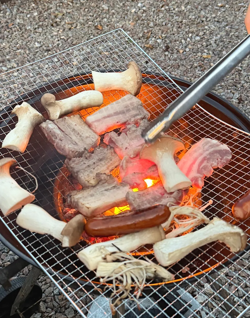 Baekpo galbi cooked golden brown