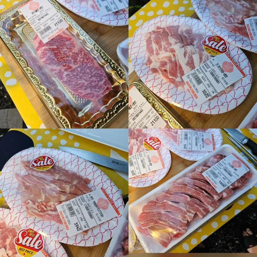 Meat purchased for a Gapyeong trip barbecue