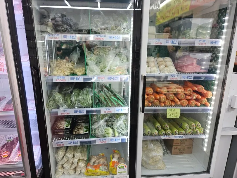 Frozen foods at the butcher shop
