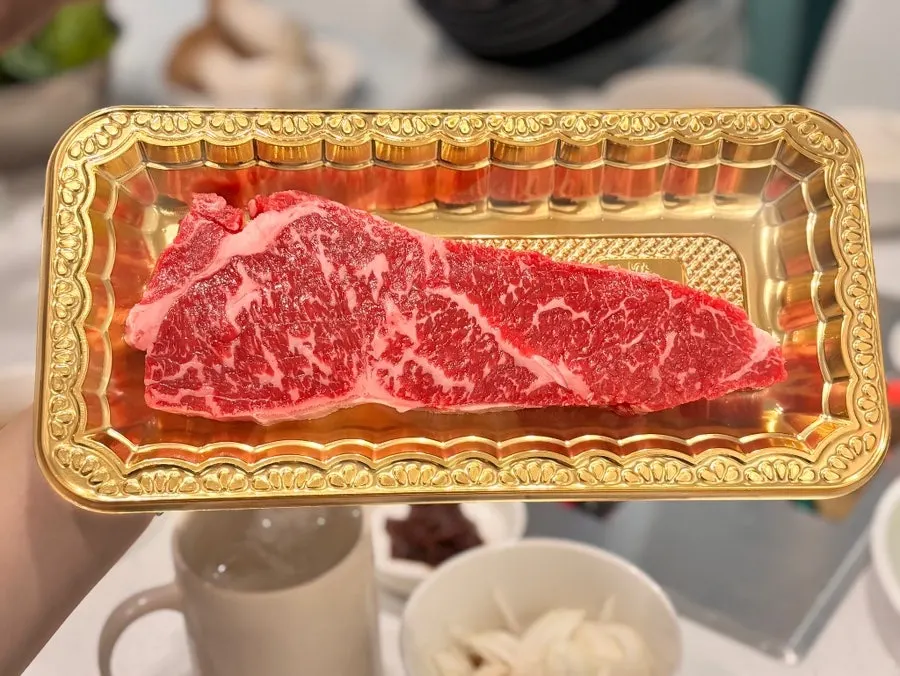 Korean beef set up on an electric grill