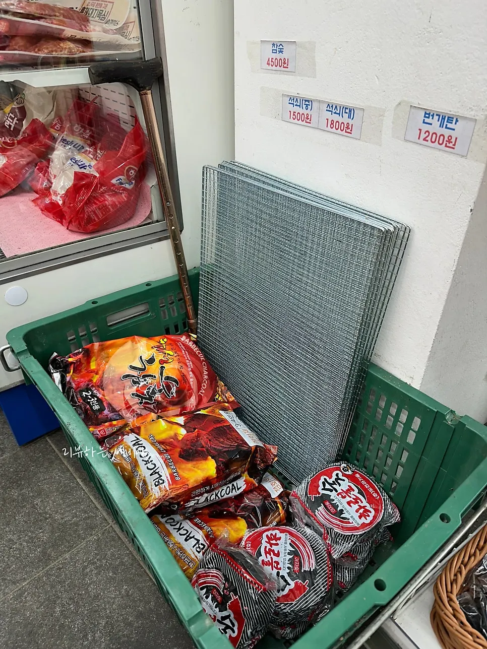 Charcoal for barbecue on display in the shop