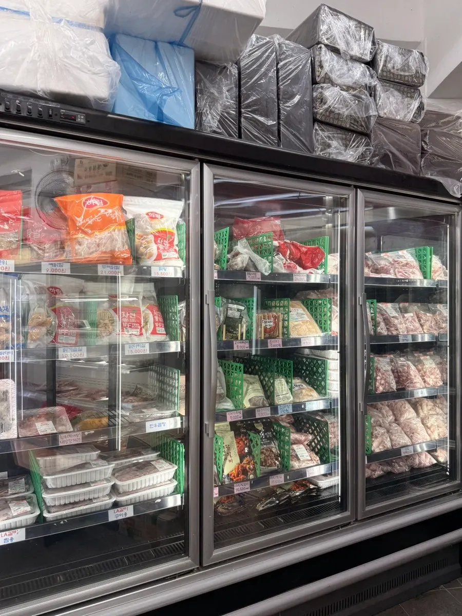Lettuce and scallion salad sold alongside the meat at the butcher shop