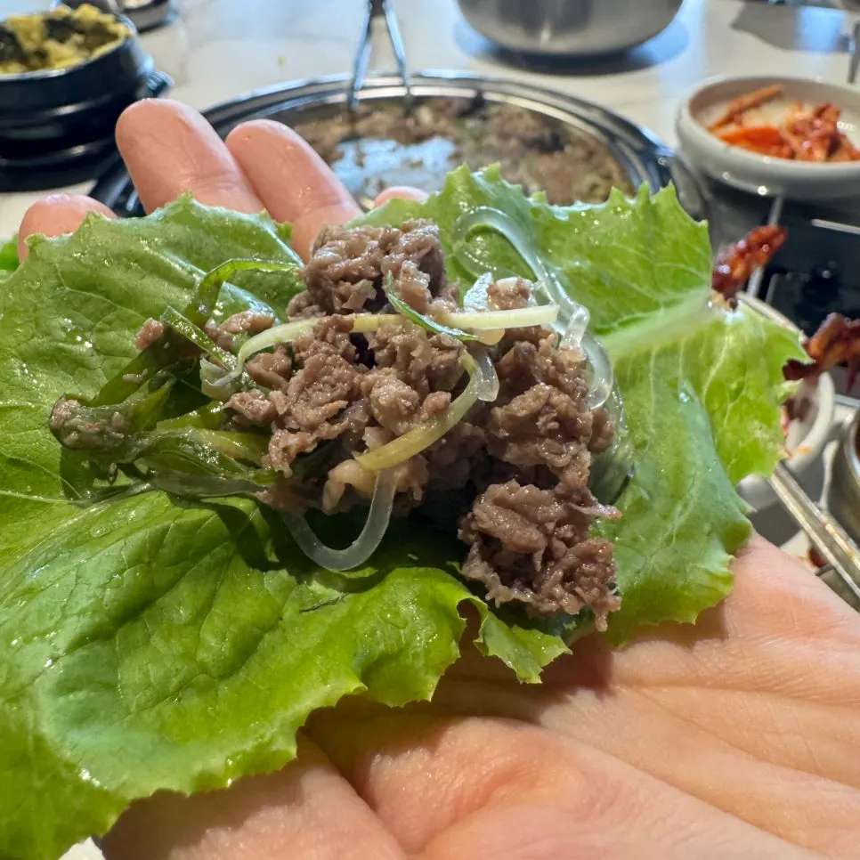 푹 익힌 불고기전골 한 국자
