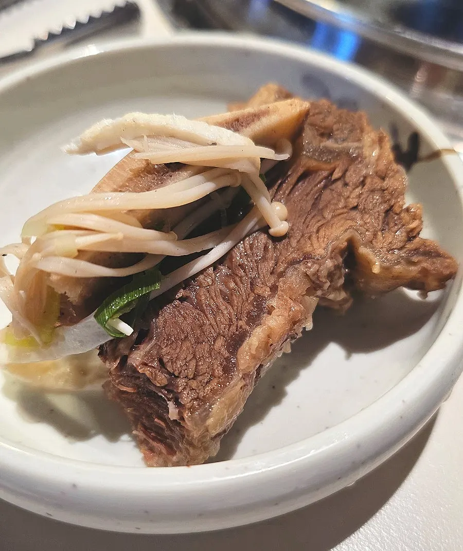 Rib meat picked off the bone from the galbitang