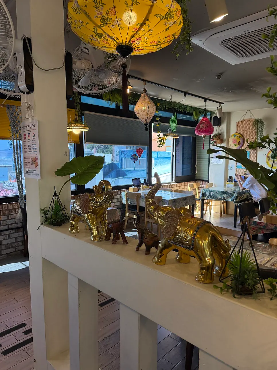 Interior of Cheongsapo Rice Noodles with generously spaced tables