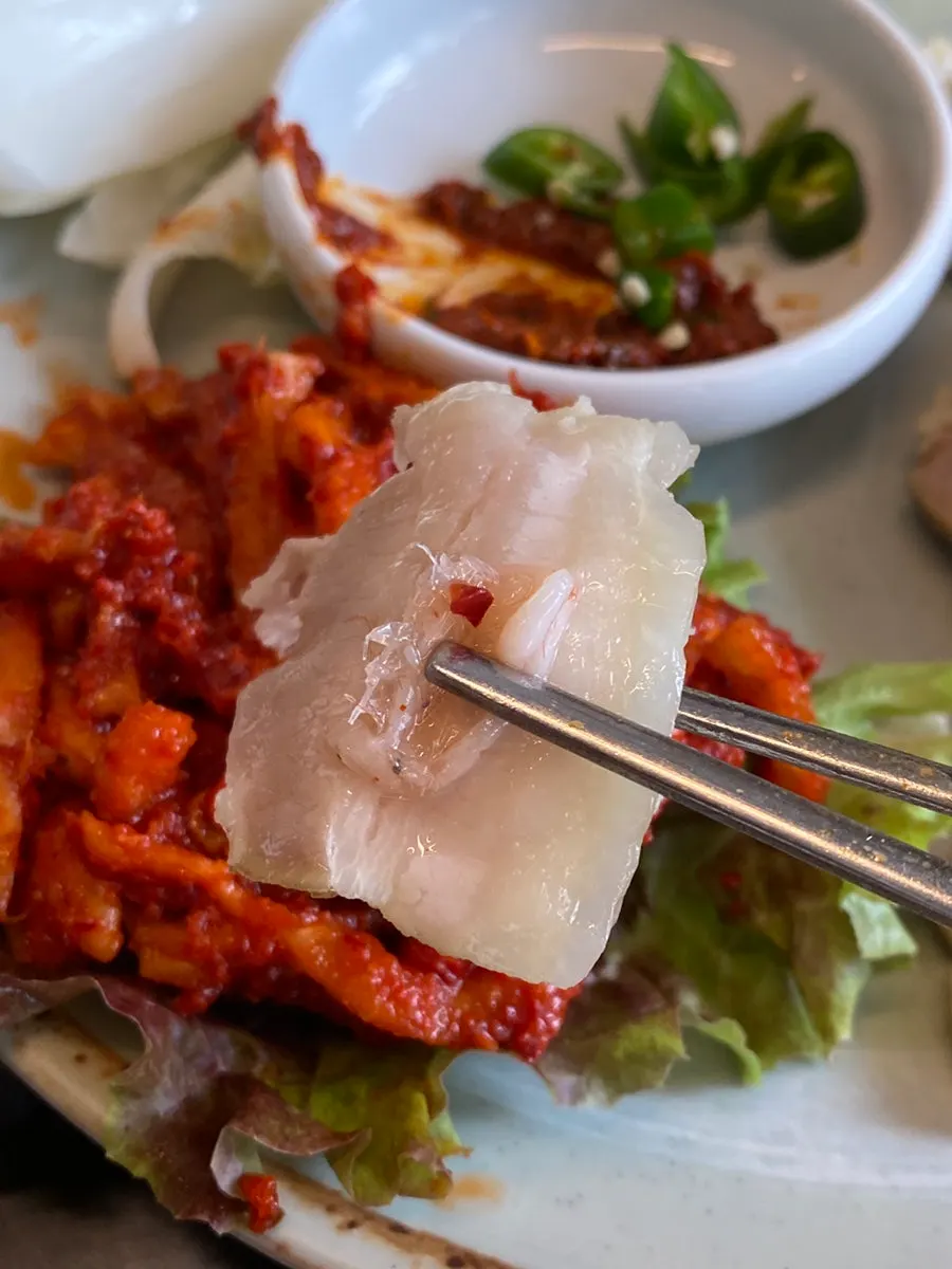 보쌈과 막국수를 함께 먹은 식사 마무리