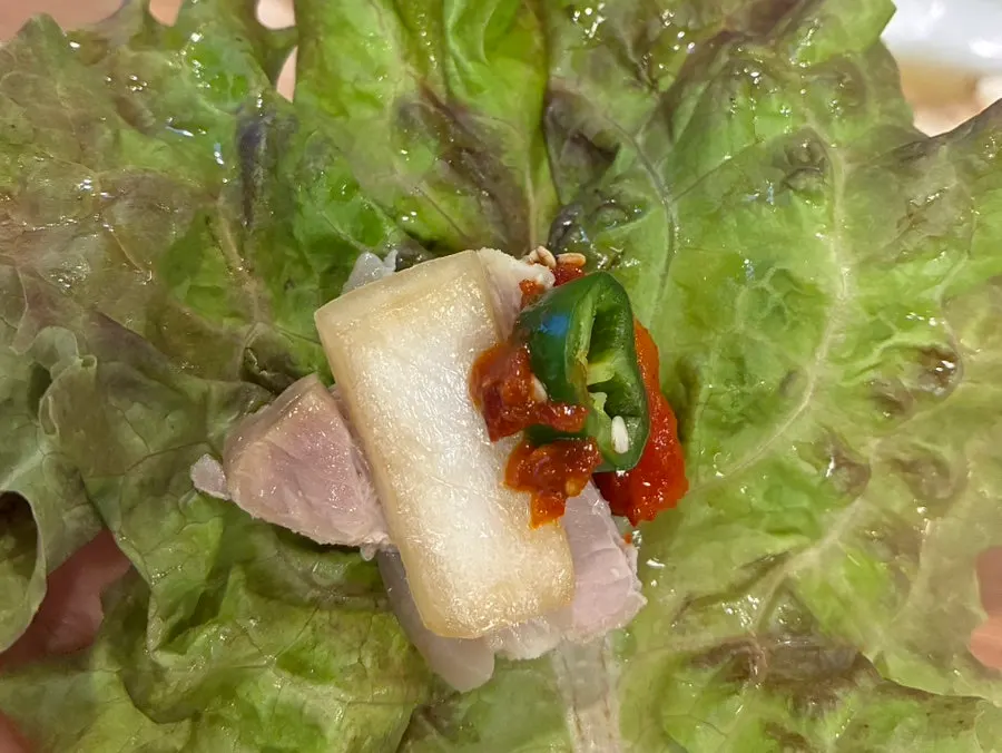 크게 싼 오겹보쌈 쌈