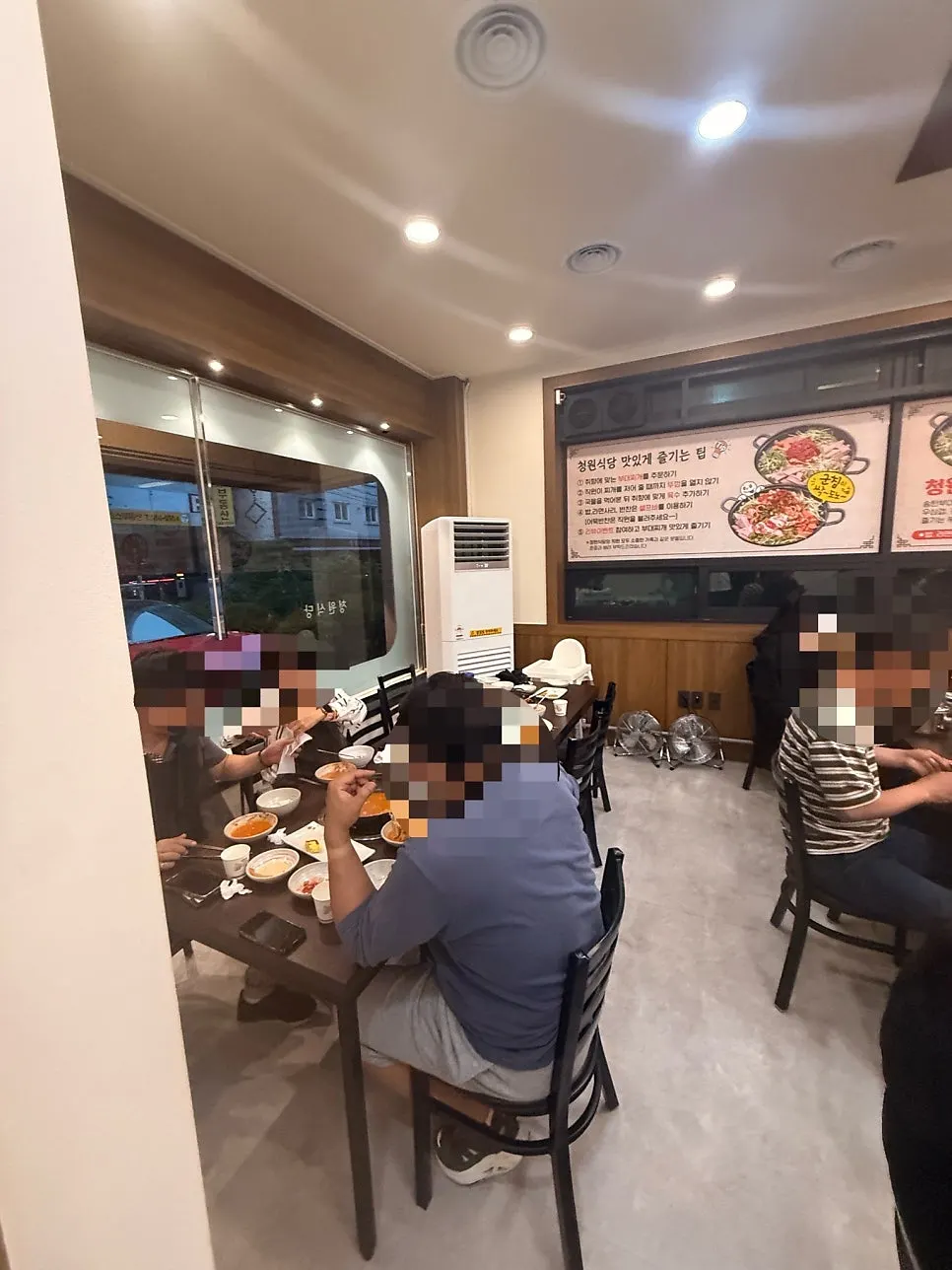 Overview of the restaurant interior with tables