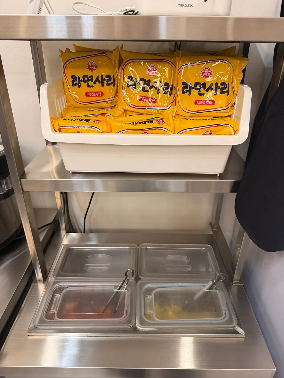 Self-serve corner with extra banchan