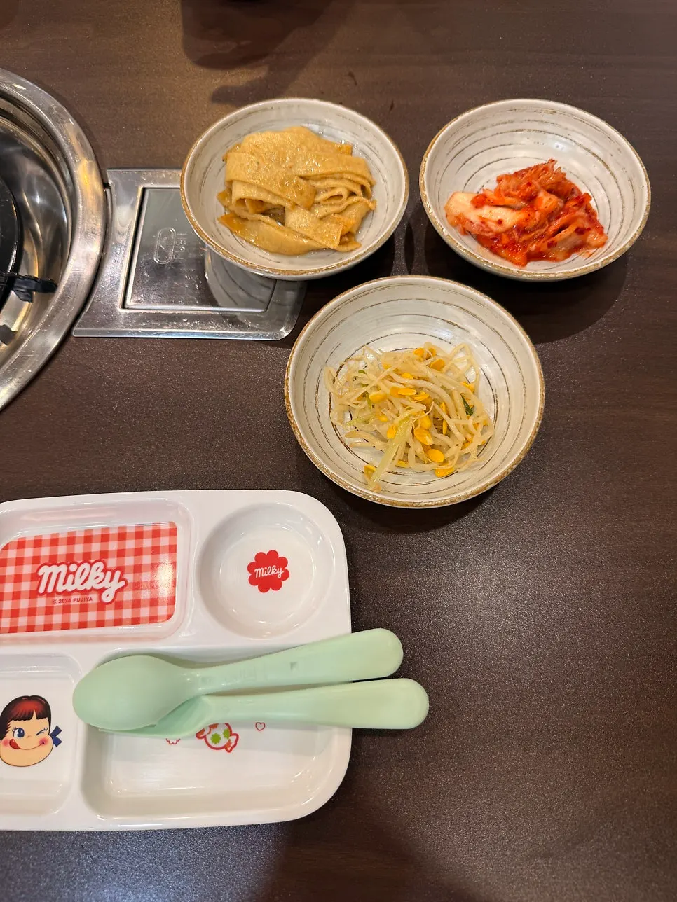 Table set with basic banchan