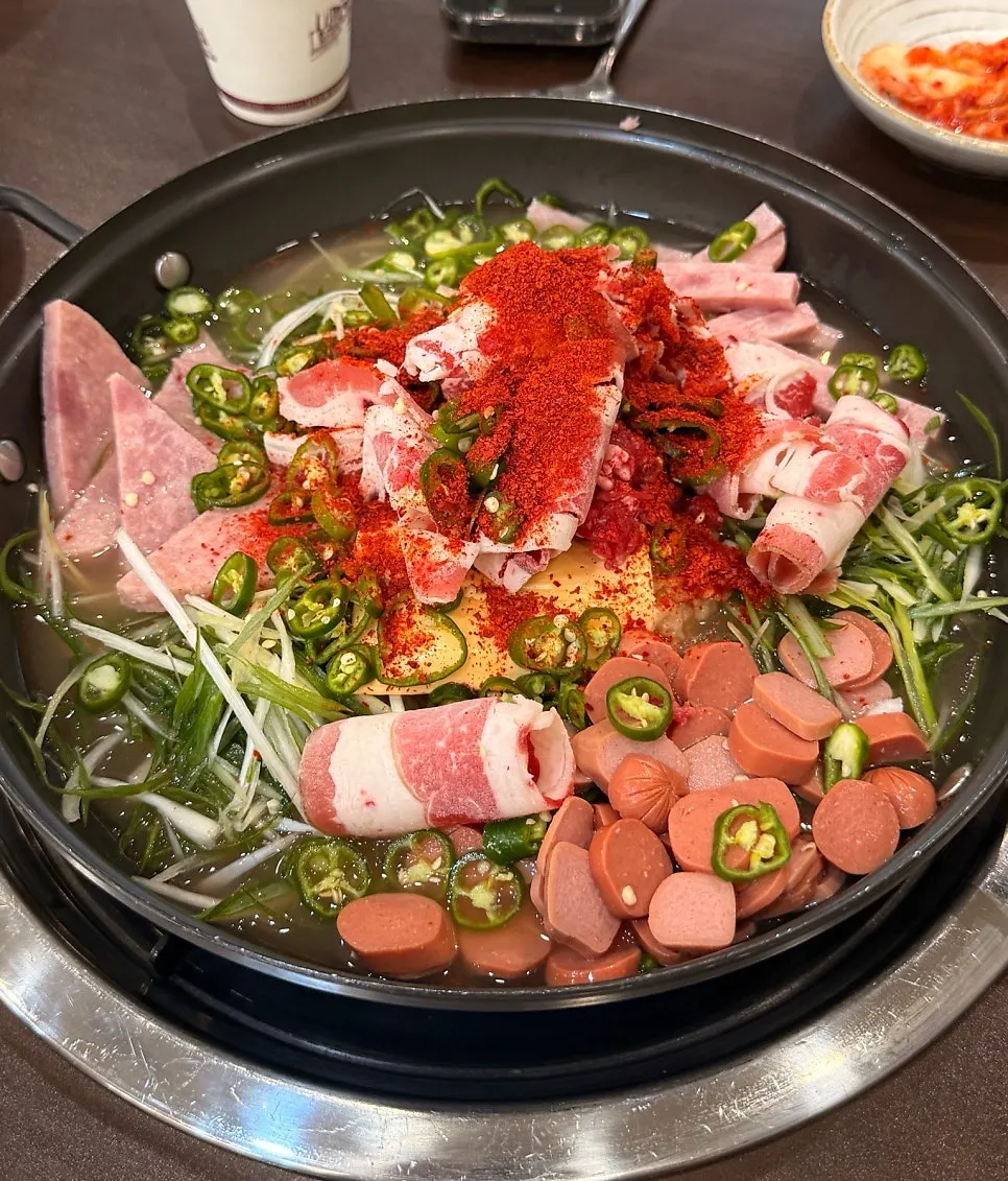Cheongwon budae-jjigae for two before cooking