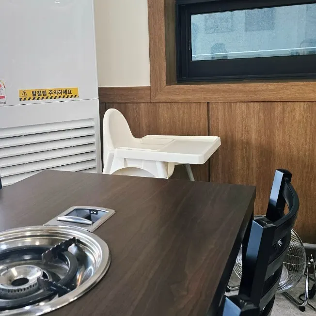 Naver review event notice and interior of the restaurant