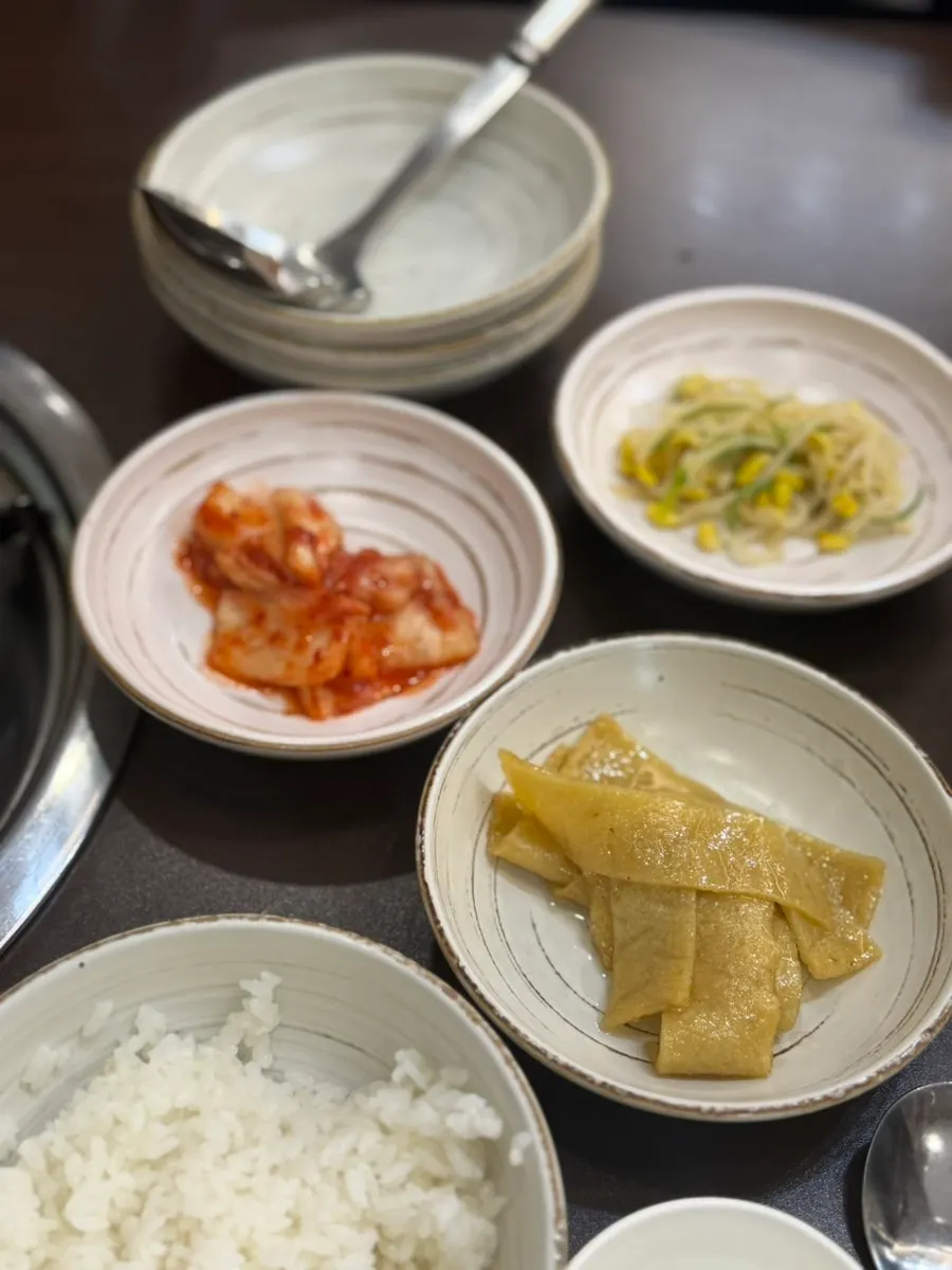 Self-serve bar with side dishes laid out