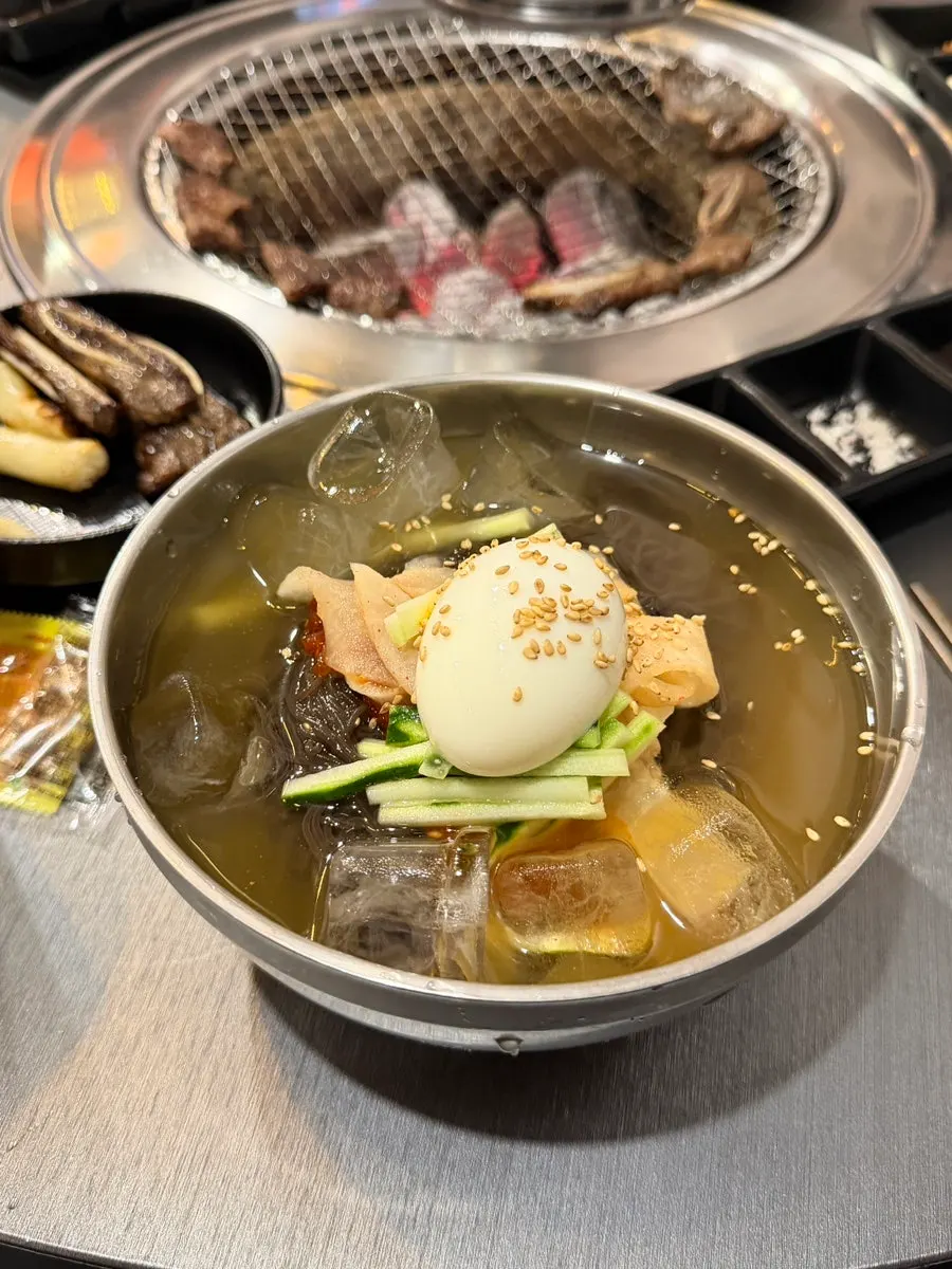 Cold noodles ordered alongside the meat