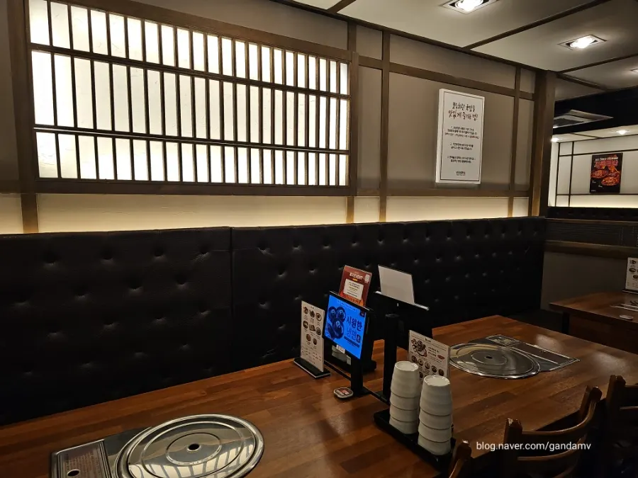 A section of the restaurant with seating for solo diners