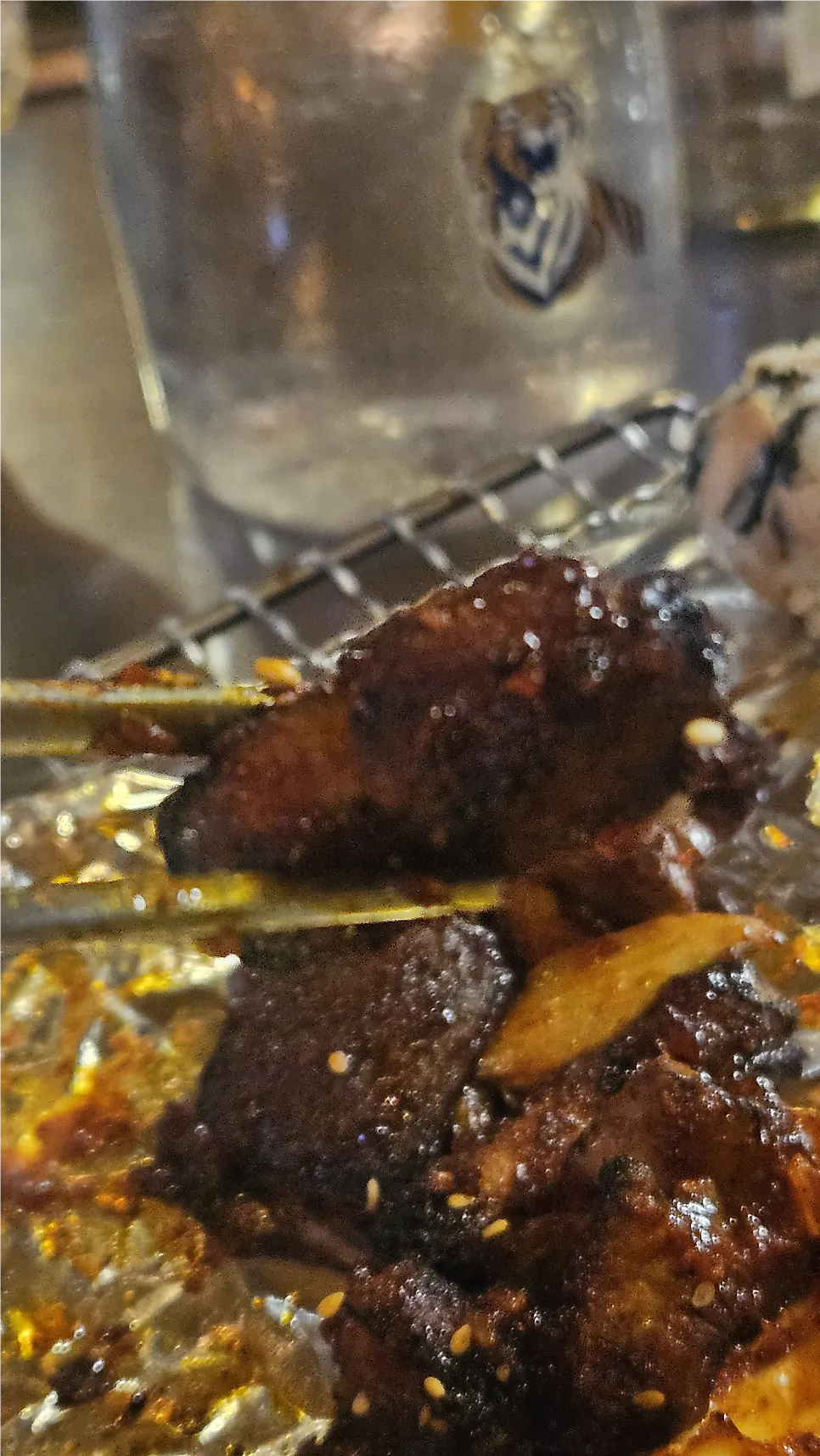 양념 막창과 곱창 모듬고기