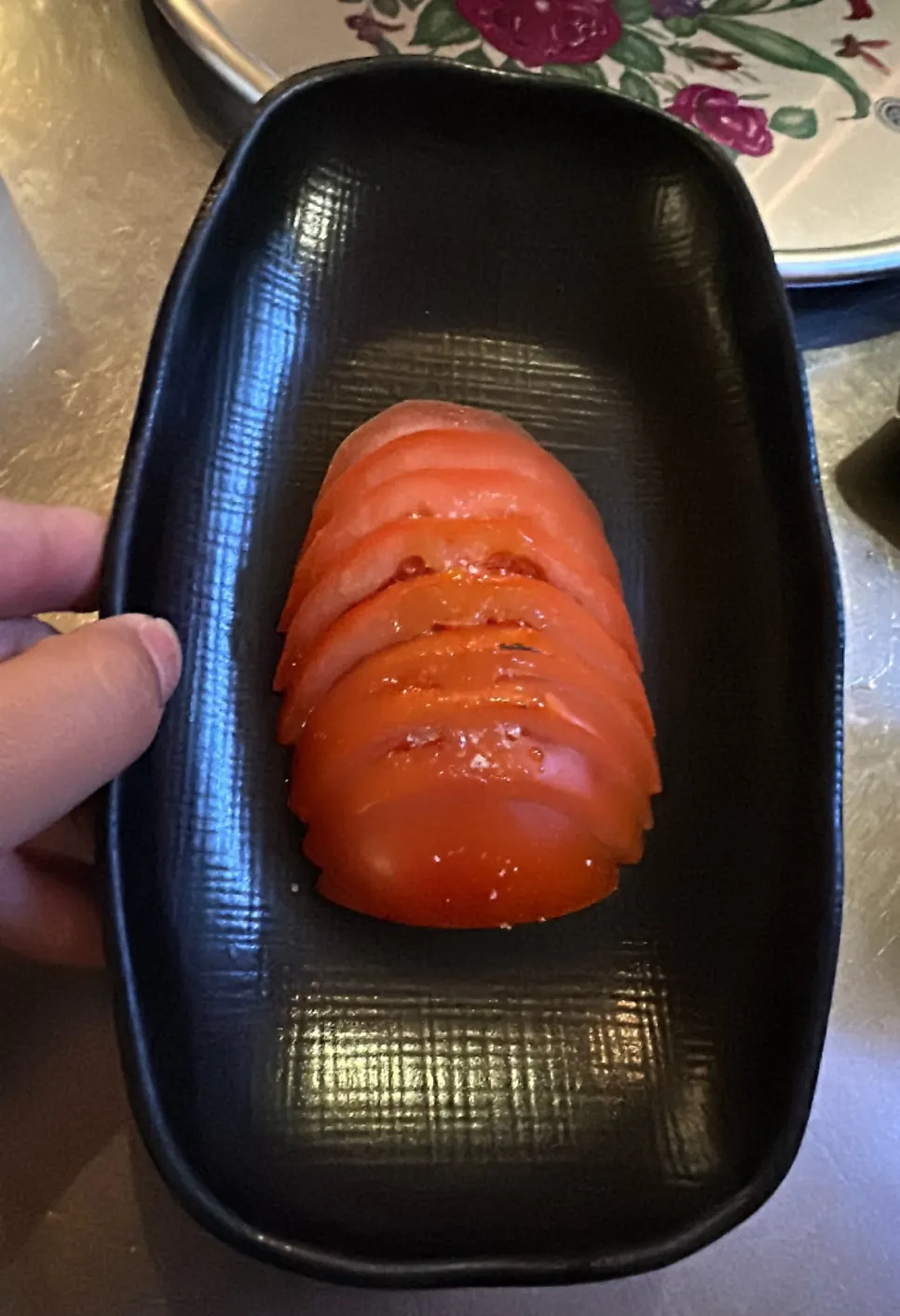 Plate of complimentary tomato