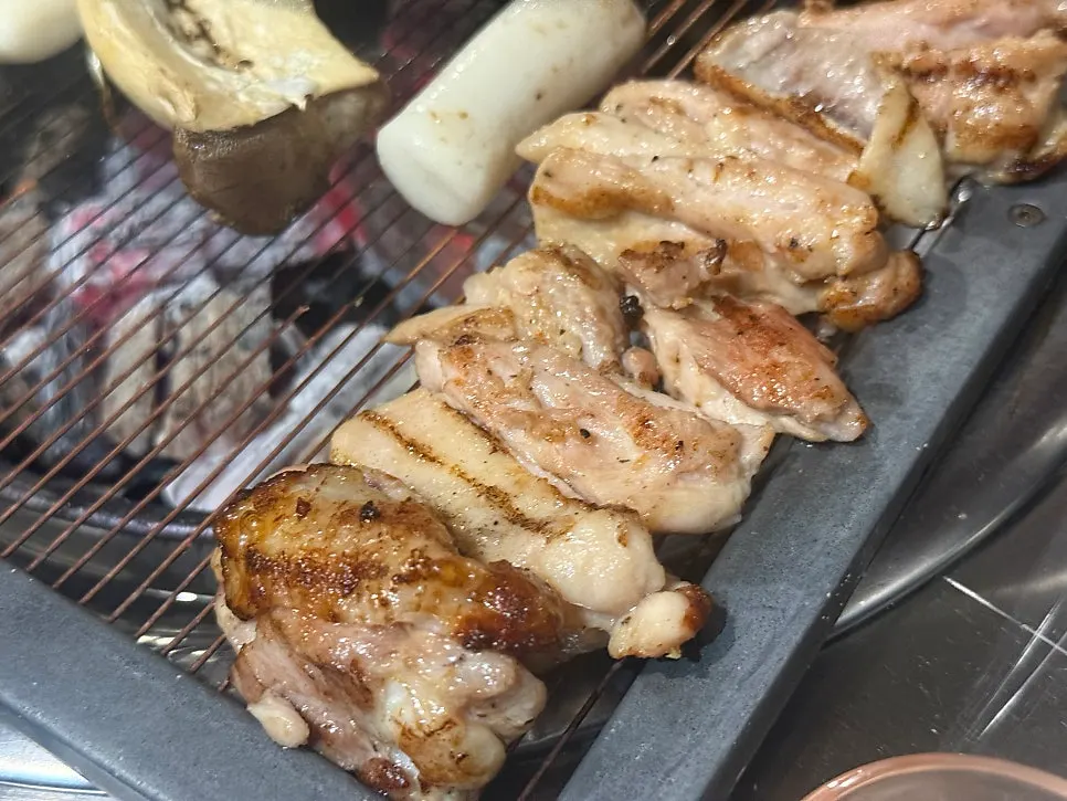 Chicken galbi cut into easy bite sizes
