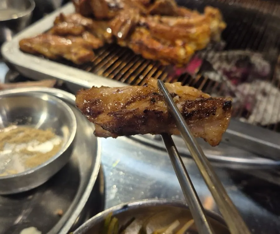 Soy sauce chicken galbi grilled over charcoal