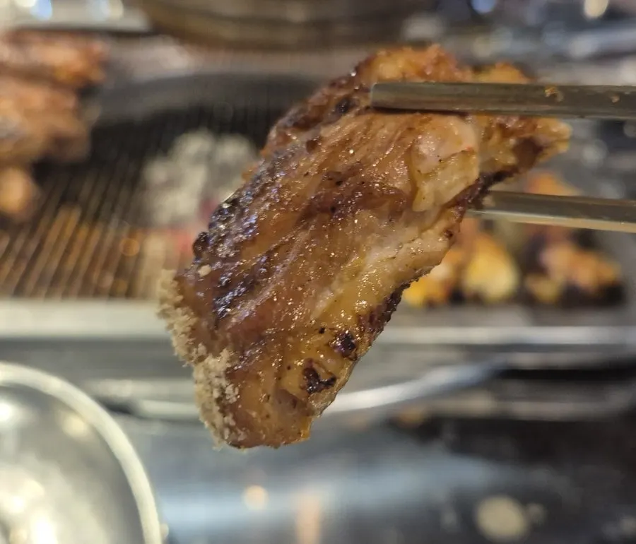 Spicy chicken galbi with a smoky char