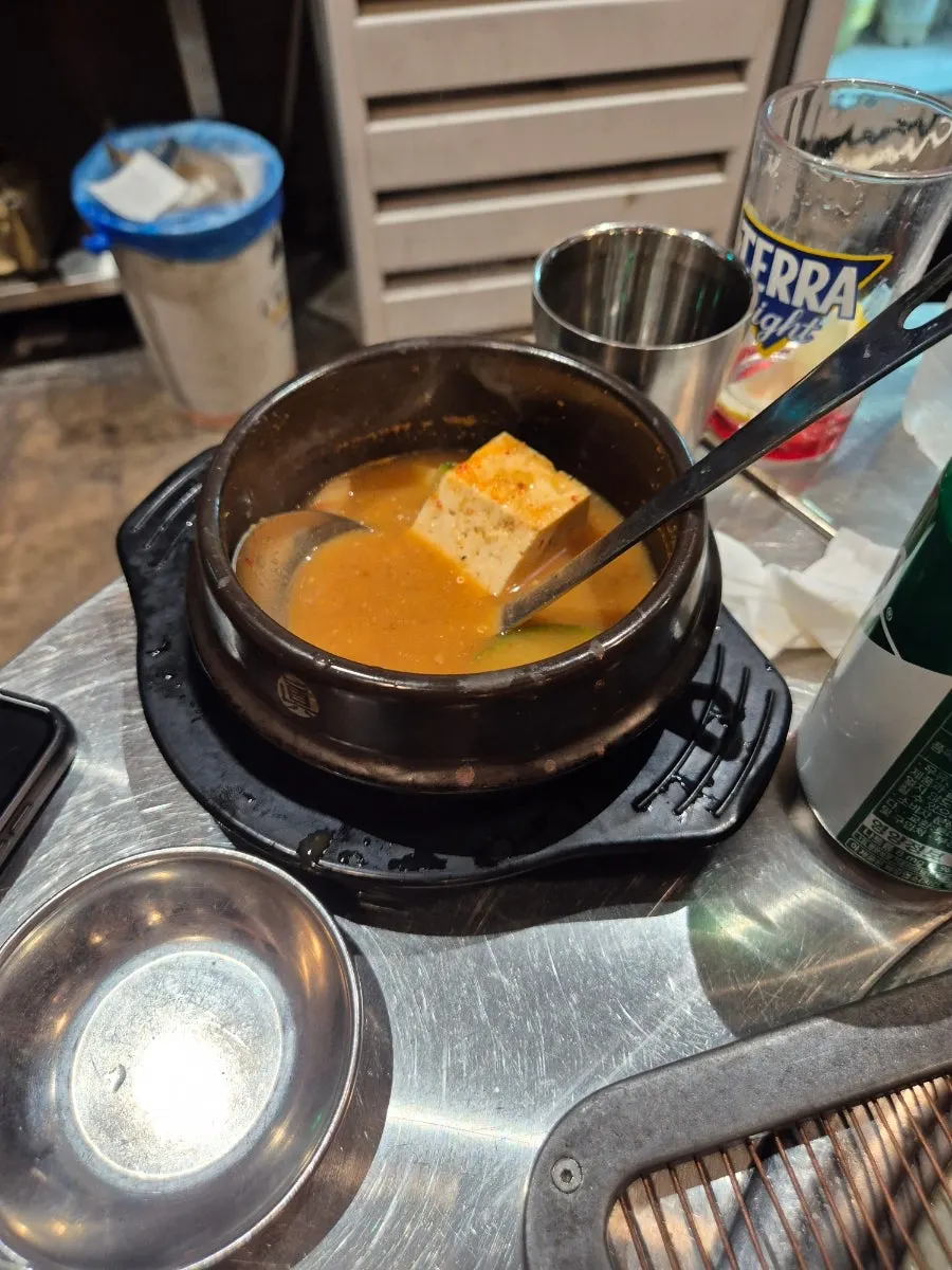 A rice ball rolled by hand at the table