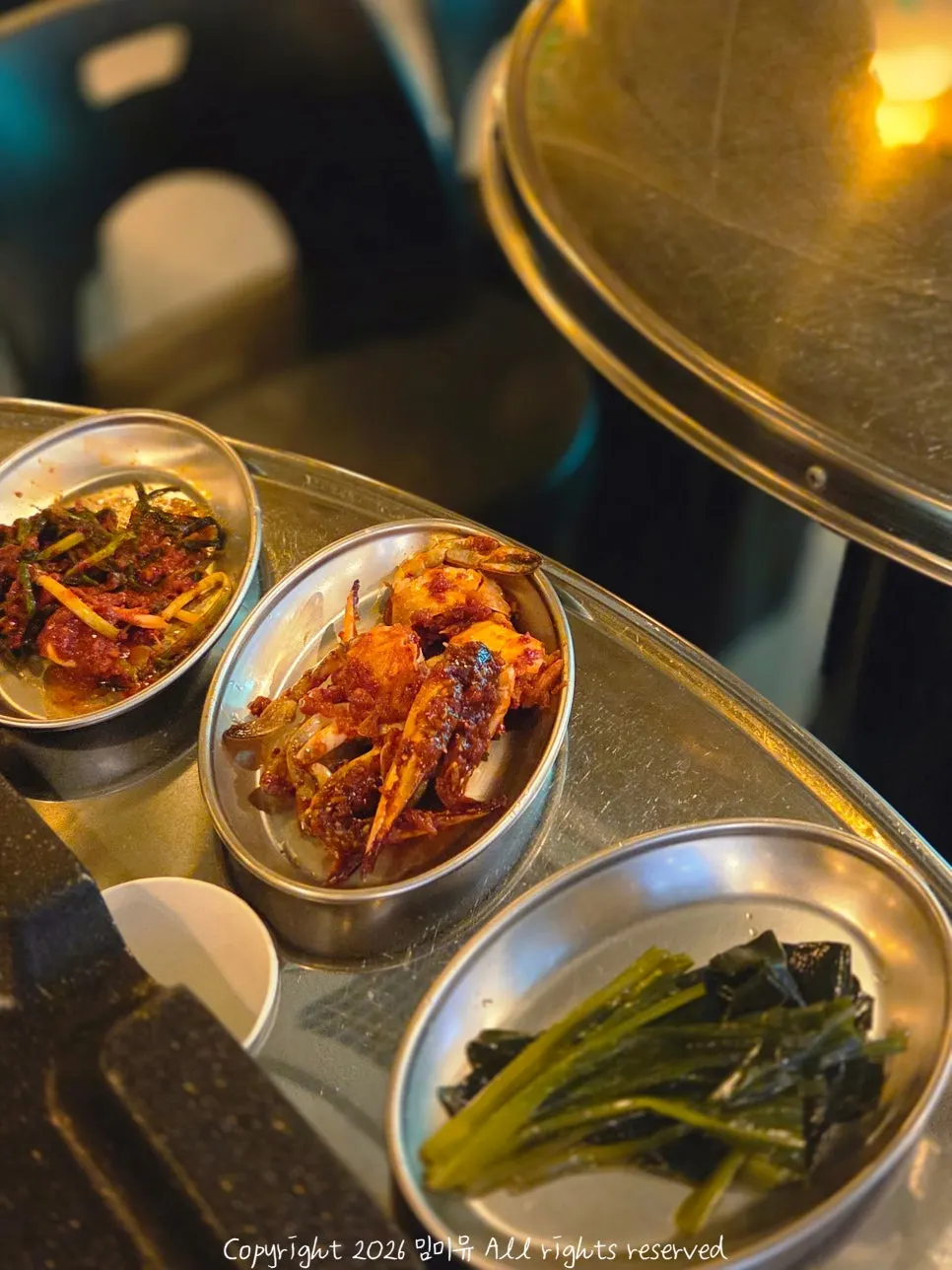 Complimentary side-dish spread at Gim Sukseong