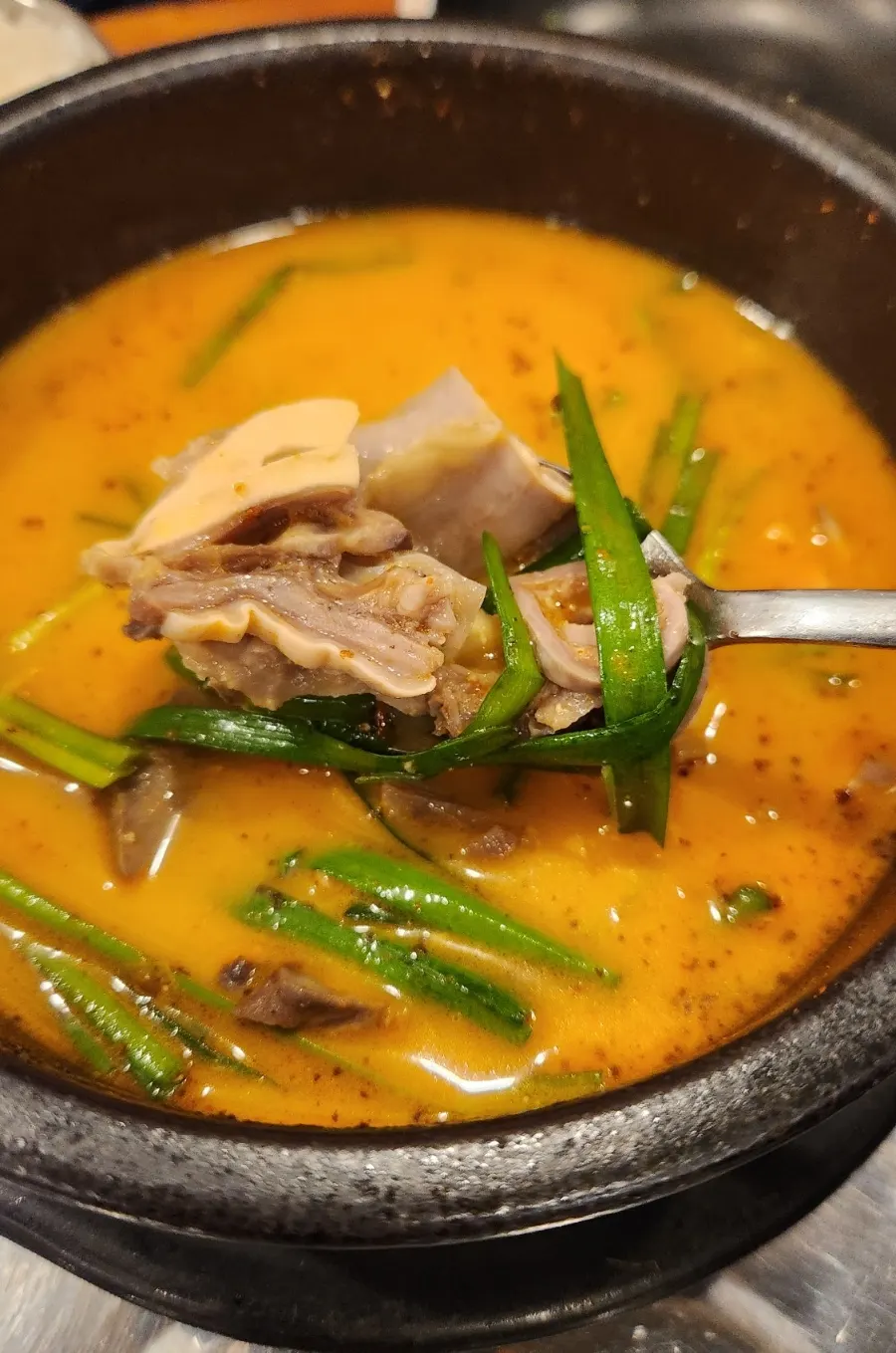 Earthenware bowl filled with offal