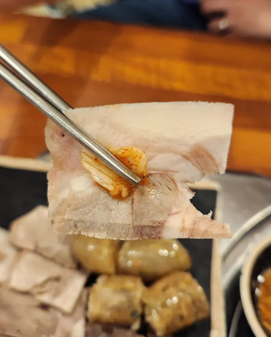 Sundae and boiled pork served with gukbap