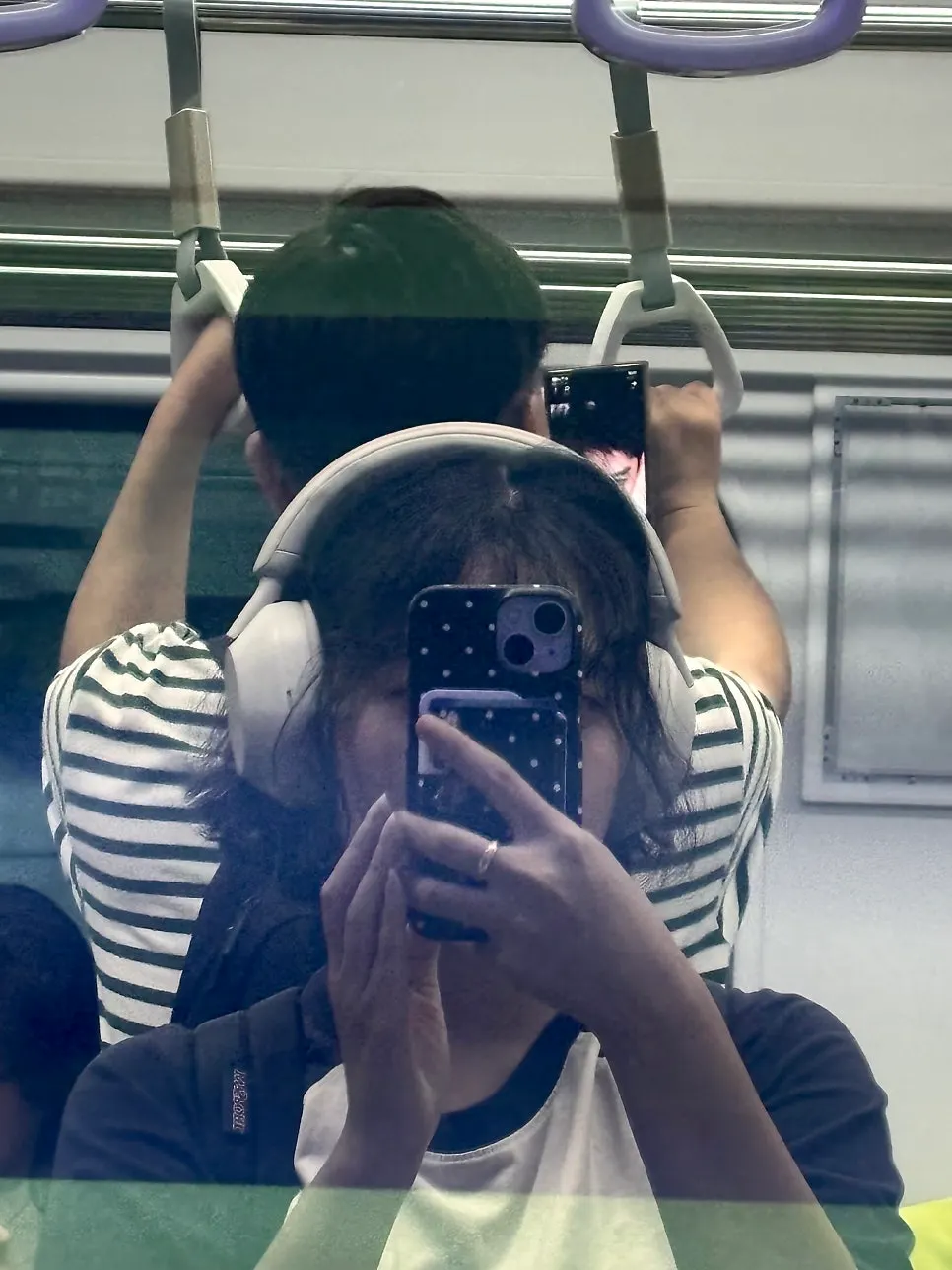 Lob perm style that pairs well with caps and everyday clothes