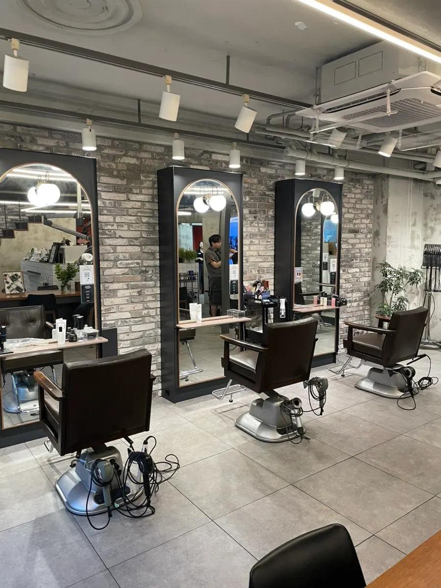 Price list posted at the salon