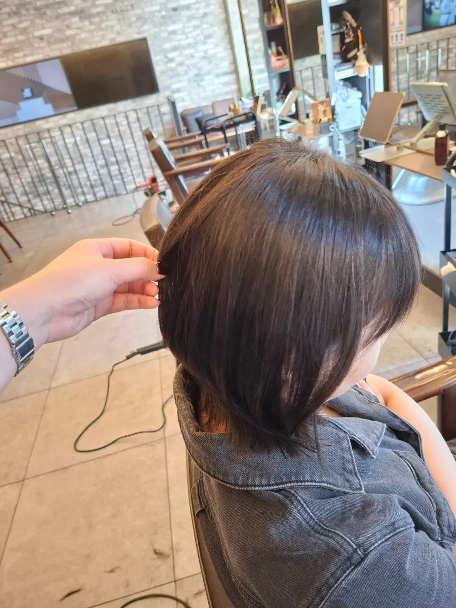 Finished cut and style after the blow-dry