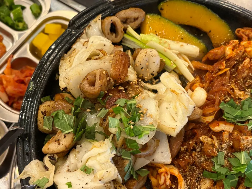 Vegetable gopchang ordered at spice level 3