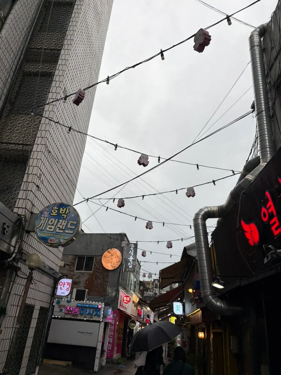 Walking route from Cheonho Station public parking lot to the jjukkumi alley