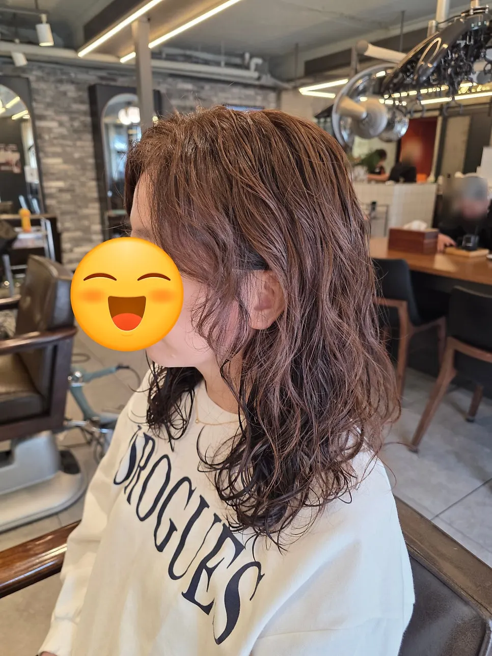 히피펌 완성 후 준오헤어 천호로데오점에서