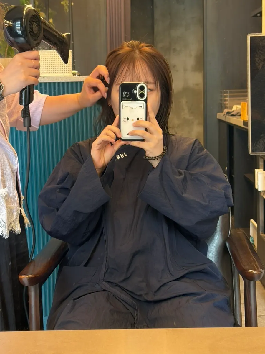 Ash brown color emerging while drying