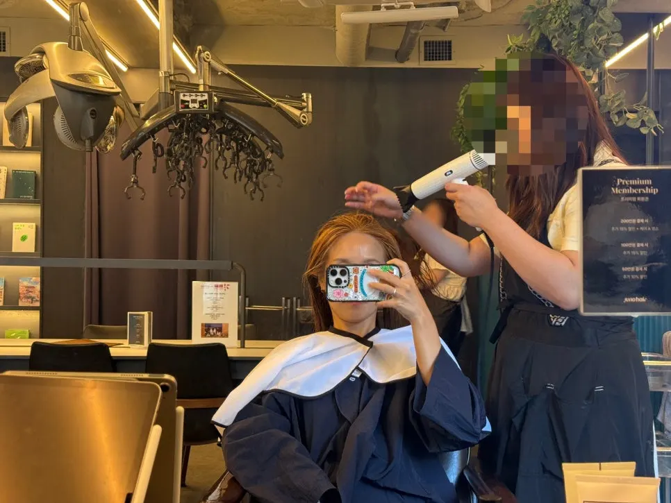 Smoothed hair after the scalp massage