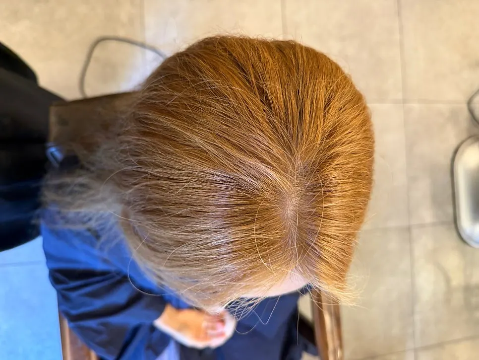 Finished look of the bright root touch-up color