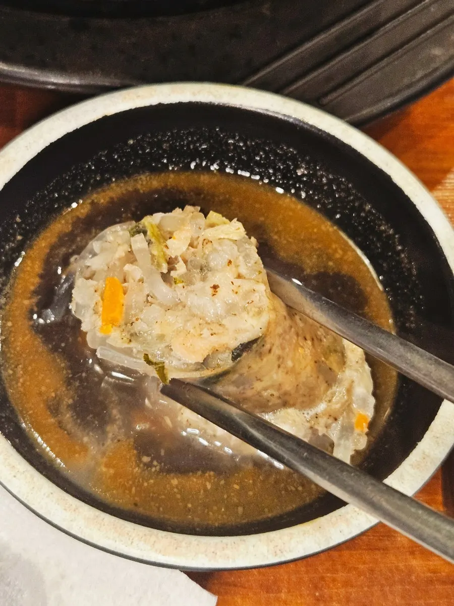 Vertical photo showing the generous portion of suyuk