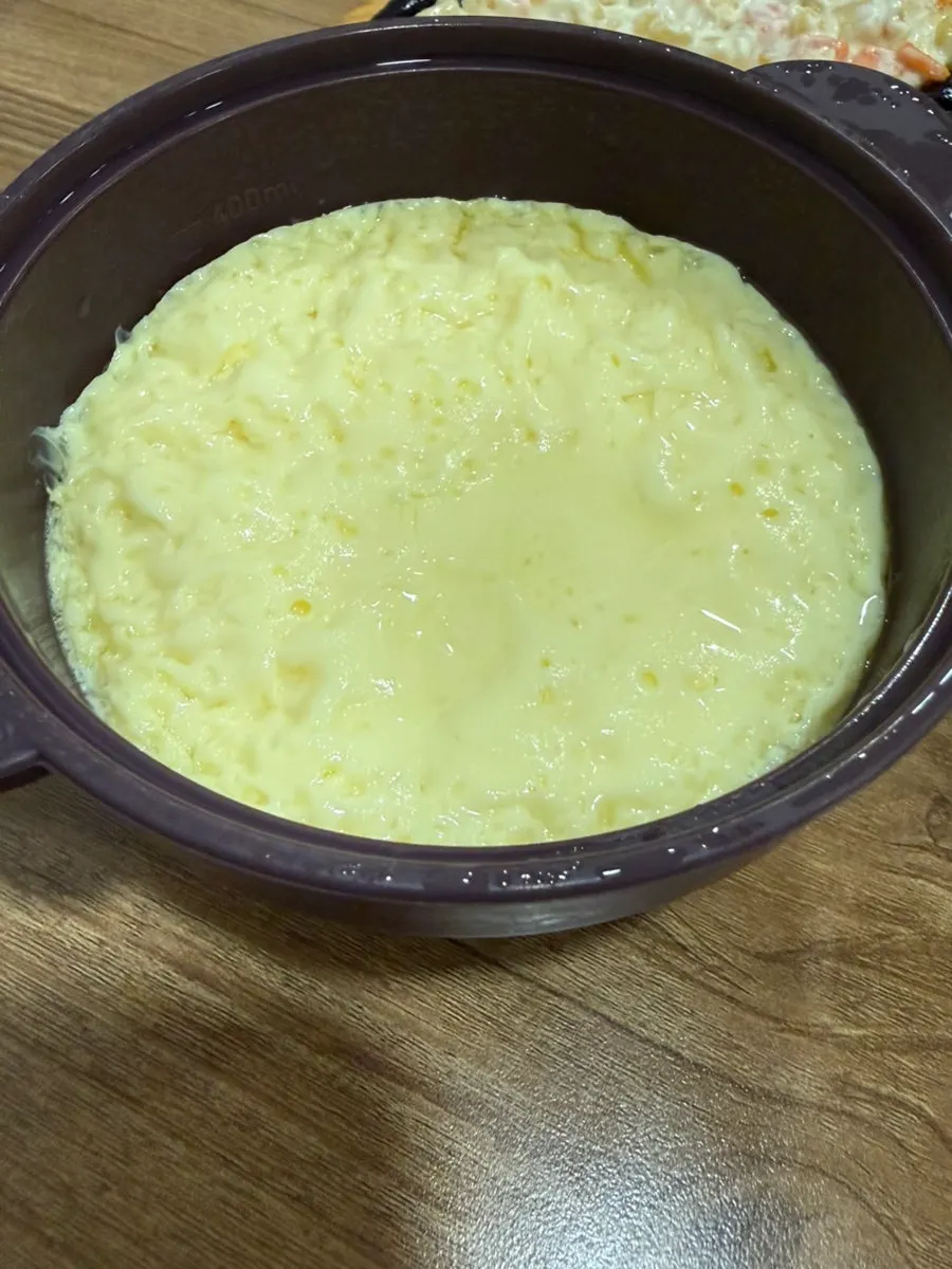 Warm steamed egg side dish