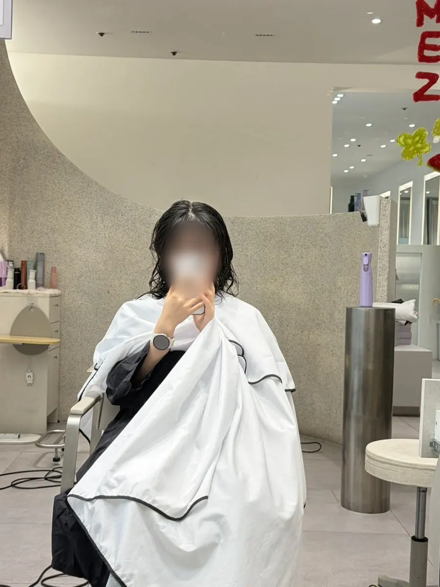 시술 전 펌이 남아 있는 모발 상태