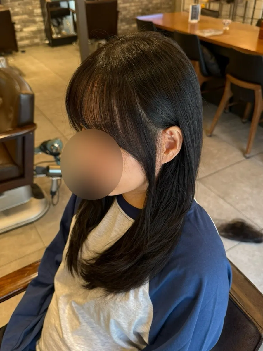 Right after the dark brown color and layered cut