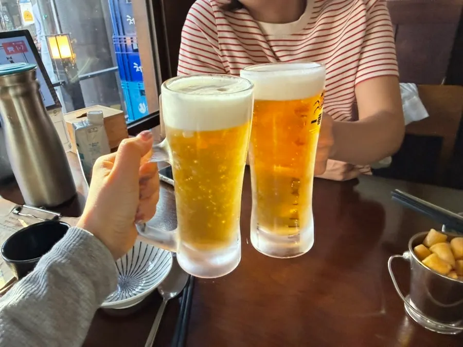 해 저물기 전 마신 생맥주