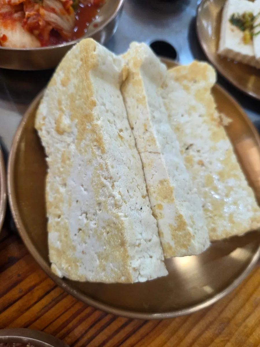 Plate of tofu made from home-grown soybeans