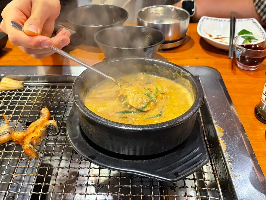 A rich bowl of eel soup served hot