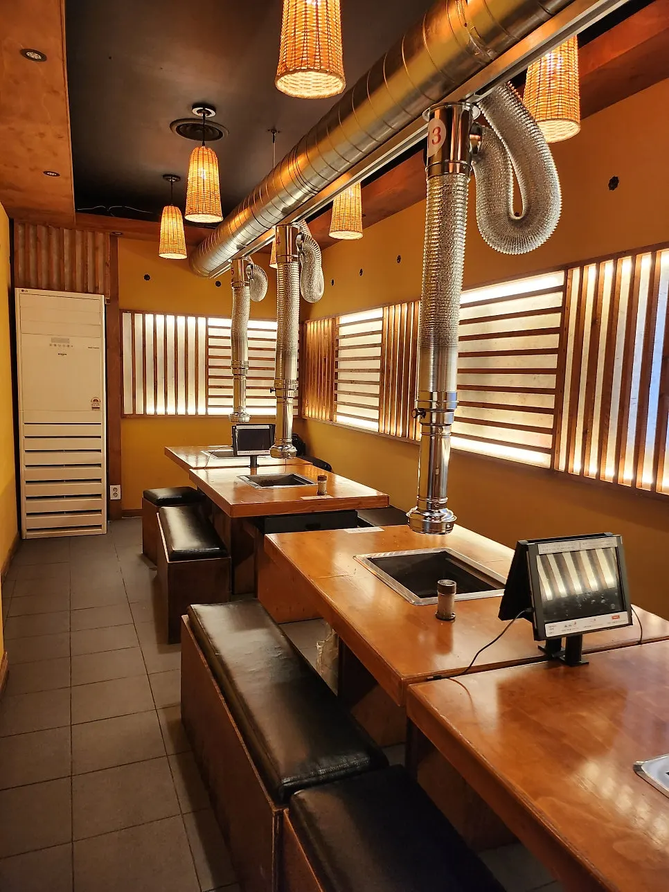 Interior of the eel restaurant with a traditional wooden-porch feel